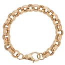 9ct Yellow Gold Patterned and Plain Belcher Bracelet 9"