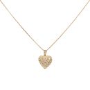 18ct Yellow Gold Cubic Zirconia Drop Heart Pendant and Chain 18"