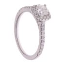 18ct White Gold 0.85ct Cushion and Brilliant Cut Diamond Cluster Ring