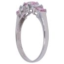 9ct White Gold Pink and White Cubic Zirconia Five Stone Ring