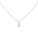 18ct White Gold 0.45ct Pear Cut Diamond Pendant And Chain 16"