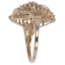 14ct Yellow Gold 0.75ct Brilliant and Baguette Cut Diamond Cluster Ring