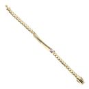 14ct Yellow Gold Monaco ID Curb Enamel Bear Plain Lock Bracelet 5.5"