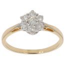 18ct Yellow Gold 0.50ct Brilliant Cut Diamond Cluster Ring