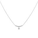 9ct White Gold 0.30ct Brilliant Cut Lab Grown Drop Diamond Pendant and Chain 16"