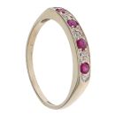 9ct Yellow Gold 0.03ct Diamond and Ruby Fancy Ring