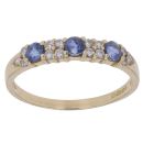 18ct Yellow Gold 0.15ct Diamond and Sapphire Fancy Ring