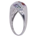 9ct White Gold Multi Gemstone Fancy Ring