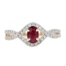 9ct Yellow Gold 0.31ct Diamond And Ruby Ring