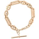 9ct Yellow Gold Stars and Bars T-Bar Bracelet 8.5"