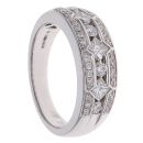 18ct White Gold 0.75ct Brilliant and Princess Cut Diamond Fancy Ring