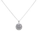 Silver Horseshoe St Christopher Pendant and Chain 22"