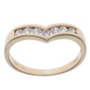 9ct Yellow Gold Cubic Zirconia Wishbone Ring