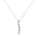 14ct Yellow and White Gold 0.50ct Brilliant Cut Diamond Entwined Pendant and Chain 18"