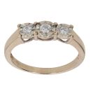 9ct Yellow Gold 0.25ct Brilliant Cut Diamond Trilogy Ring