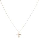 14ct Yellow Gold 0.05ct Diamond Cross Pendant and Chain 16"