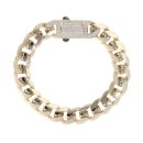 9ct Yellow Gold Cubic Zirconia Curb Bracelet 8.5"