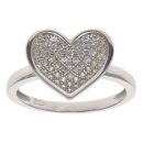 Silver Cubic Zirconia Heart Ring By Icesia