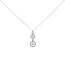 18ct White Gold 0.80ct Brilliant Cut Diamond Cluster Pendant And Chain 18"