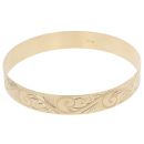 9ct Yellow Gold Swirl Patterned Bangle