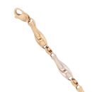 9ct Yellow and White Gold Twist Fancy Bracelet 7.5"