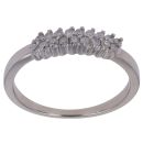 9ct White Gold 0.20ct Brilliant Cut Diamond Two Row Fancy Ring