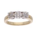 18ct Yellow And White Gold 1.71ct Diamond Trilogy Ring