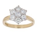 18ct Yellow Gold 1.50ct Brilliant Cut Diamond Cluster Ring