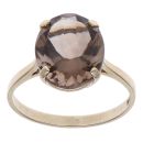 9ct Yellow Gold Smoky Quartz Single Stone Ring