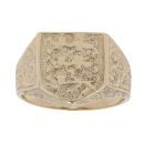 9ct Yellow Gold Three Lions England Shield Ring
