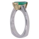 Platinum 0.25ct Tapered Baguette Cut Diamond and Emerald Ring
