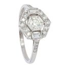 Platinum Diamond Deco Hexagonal Cluster Ring