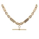9ct Yellow Gold Stars and Bars T-Bar Chain 26"