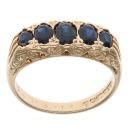 18ct Yellow Gold Sapphire Five Stone Ring