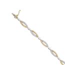 18ct Yellow and White Gold 0.50ct Brilliant Cut Diamond Bracelet 6.5"