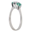18ct White Gold 0.25ct Brilliant Cut Diamond and Emerald Three Stone Ring