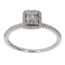 9ct White Gold 0.25ct Mixed Cut Diamond Cluster Ring