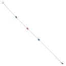 Silver Green Pink and Blue Cubic Zirconia Bracelet 7.5" By Icesia
