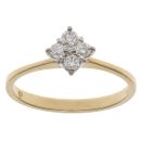 18ct Yellow Gold 0.20ct Brilliant Cut Diamond Cluster Ring