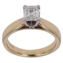 18ct Yellow Gold 0.55ct Emerald Cut Diamond Solitaire Ring