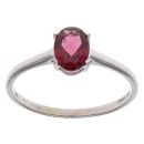 9ct White Gold Garnet Single Stone Ring