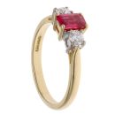 18ct Yellow Gold 0.30ct Brilliant Cut Diamond And Ruby Ring