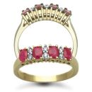 9ctYellow Gold Diamond 0.12ct & Ruby Ring