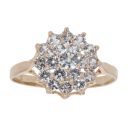 9ct Yellow Gold Cubic Zirconia Cluster Ring