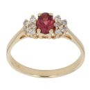 14ct Yellow Gold Cubic Zirconia and Garnet Fancy Ring