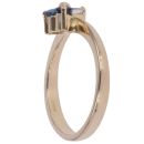 18ct Yellow Gold 0.10ct Diamond and Sapphire Trefoil Ring