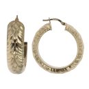 9ct Yellow Gold Patterned Hoop Earrings