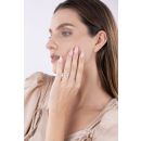 9ct White Gold 0.15ct Natural Diamond Retro Oval Cluster Twist Ring