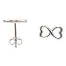 Silver Infinity Heart Stud Earrings