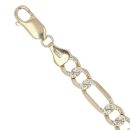 9ct Yellow Gold Diamond Cut Figaro Bracelet 7.5"